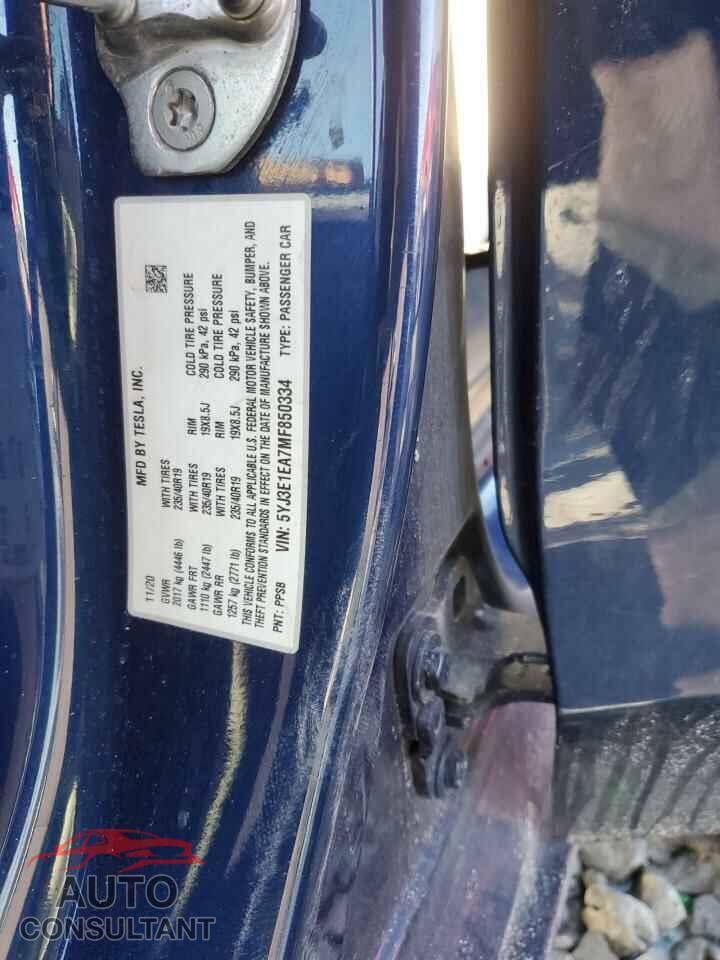 TESLA MODEL 3 2021 - 5YJ3E1EA7MF850334