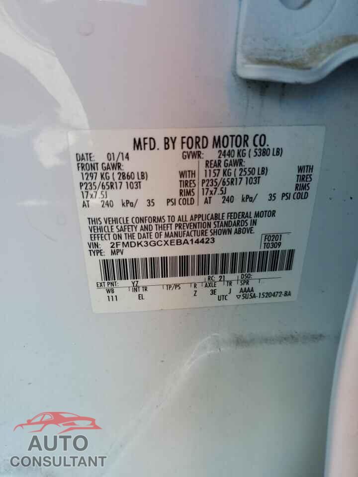 FORD EDGE 2014 - 2FMDK3GCXEBA14423