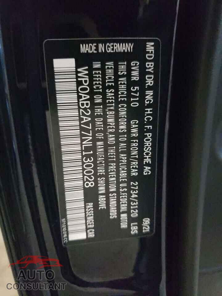 PORSCHE PANAMERA 2022 - WP0AB2A77NL130028