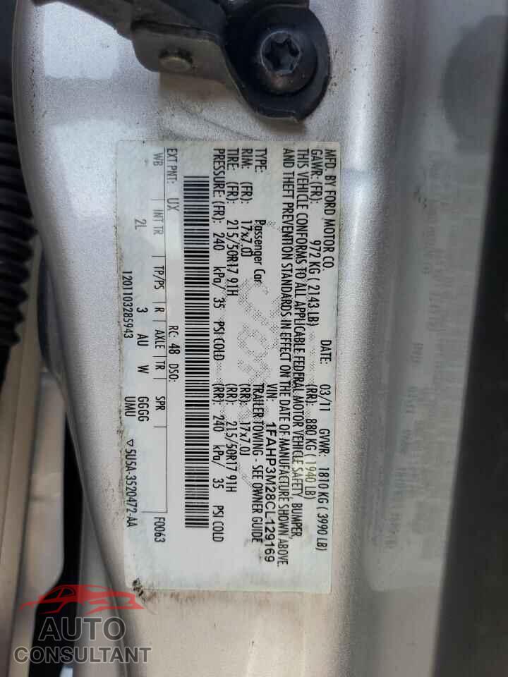 FORD FOCUS 2012 - 1FAHP3M28CL129169