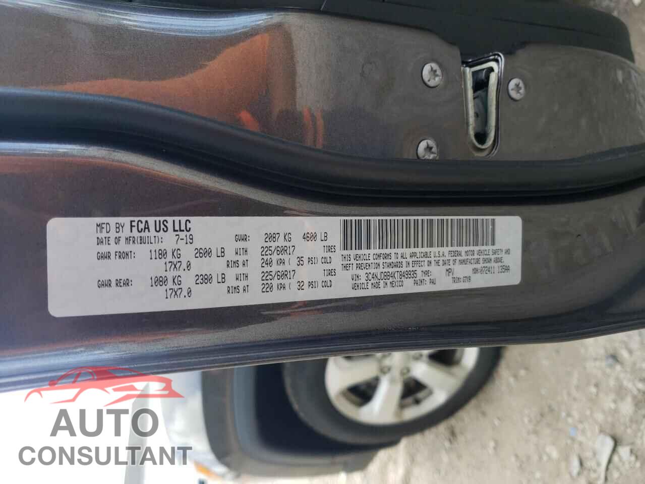 JEEP COMPASS 2019 - 3C4NJDBB4KT849935