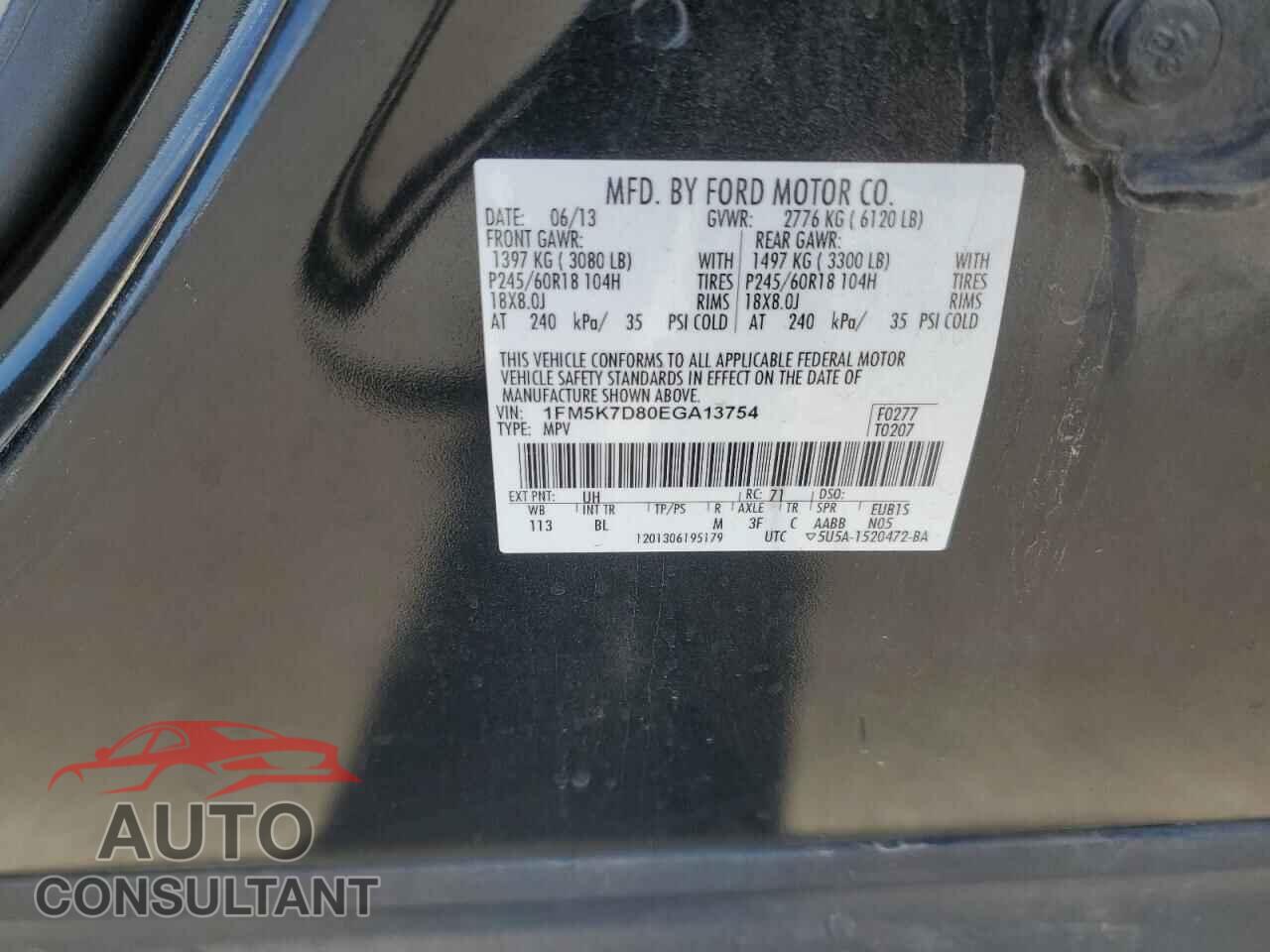 FORD EXPLORER 2014 - 1FM5K7D80EGA13754