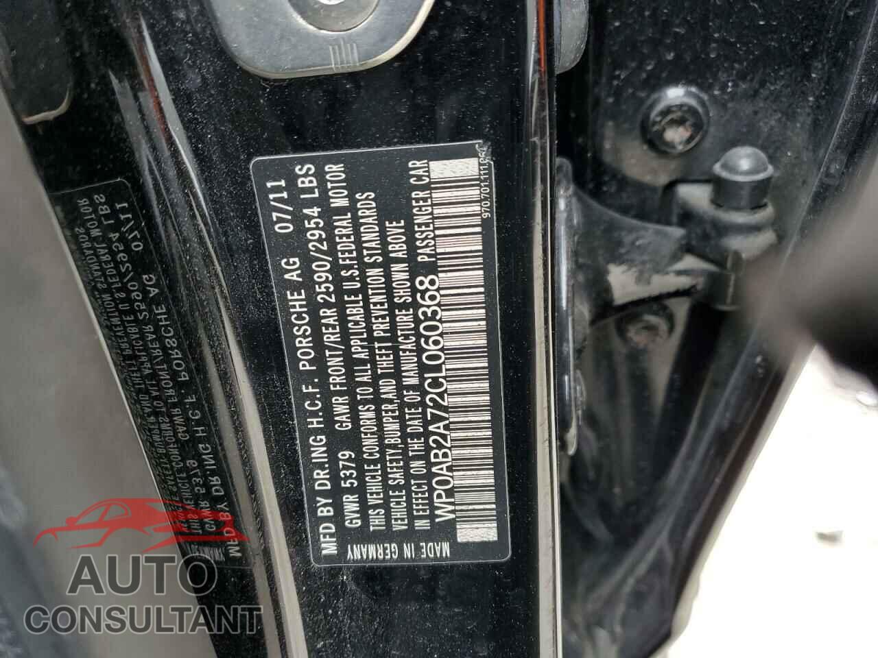 PORSCHE PANAMERA 2012 - WP0AB2A72CL060368