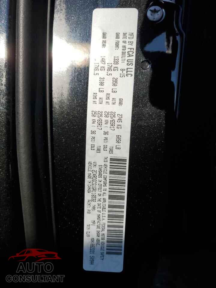 DODGE CARAVAN 2016 - 2C4RDGCG1GR116532