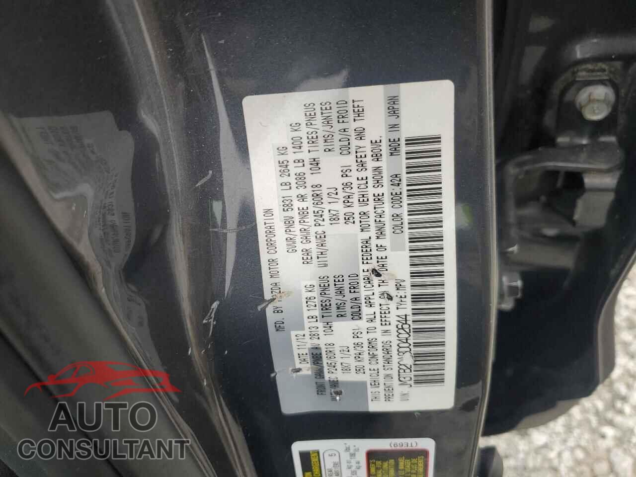 MAZDA CX-9 2013 - JM3TB2CA8D0402644