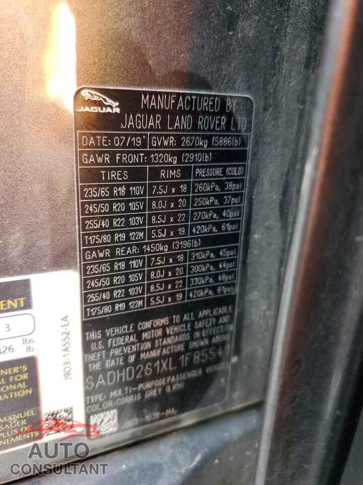 JAGUAR I-PACE 2020 - SADHD2S1XL1F85541