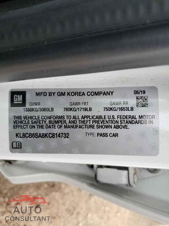CHEVROLET SPARK 2019 - KL8CB6SA8KC814732