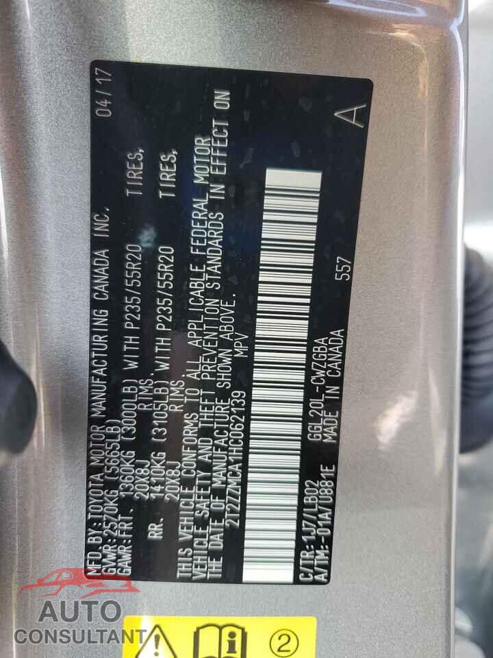 LEXUS RX350 2017 - 2T2ZZMCA1HC062139