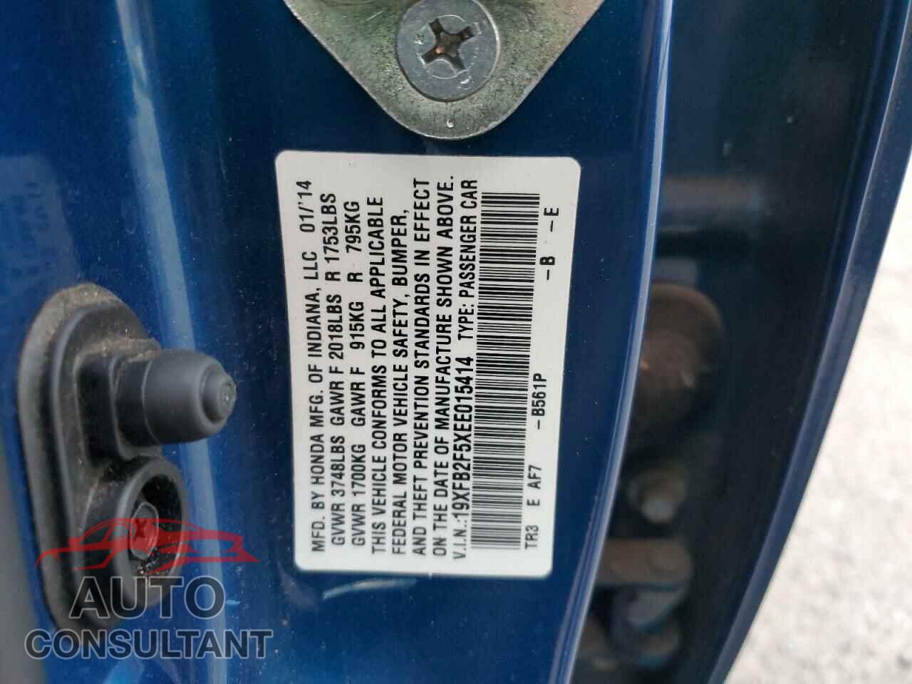 HONDA CIVIC 2014 - 19XFB2F5XEE015414