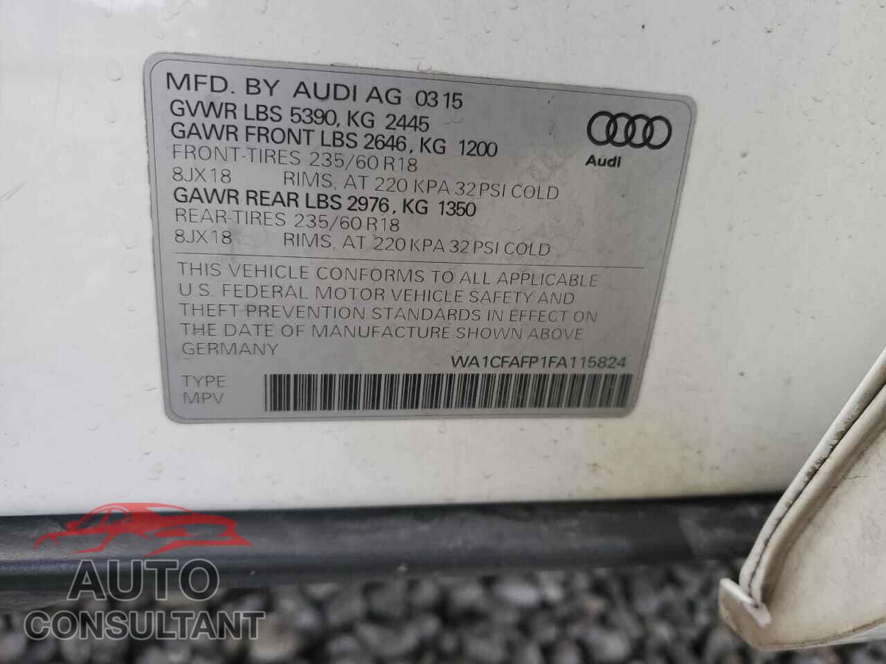 AUDI Q5 2015 - WA1CFAFP1FA115824