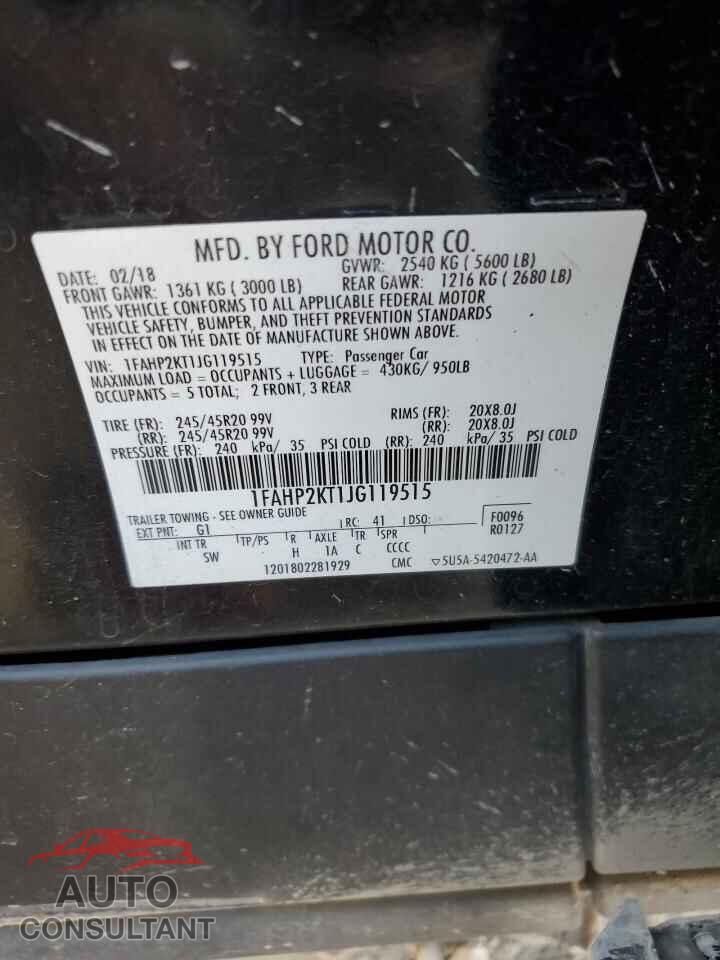 FORD TAURUS 2018 - 1FAHP2KT1JG119515