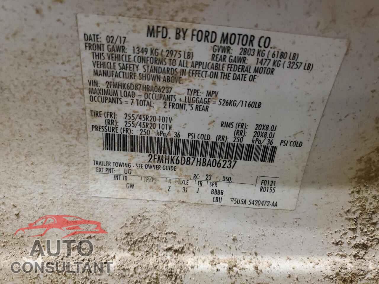 FORD FLEX 2017 - 2FMHK6D87HBA06237