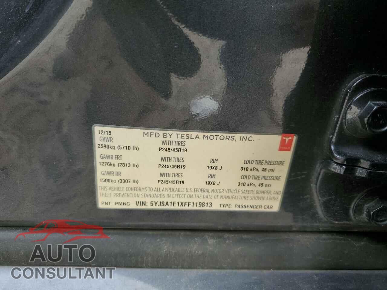 TESLA MODEL S 2015 - 5YJSA1E1XFF119813