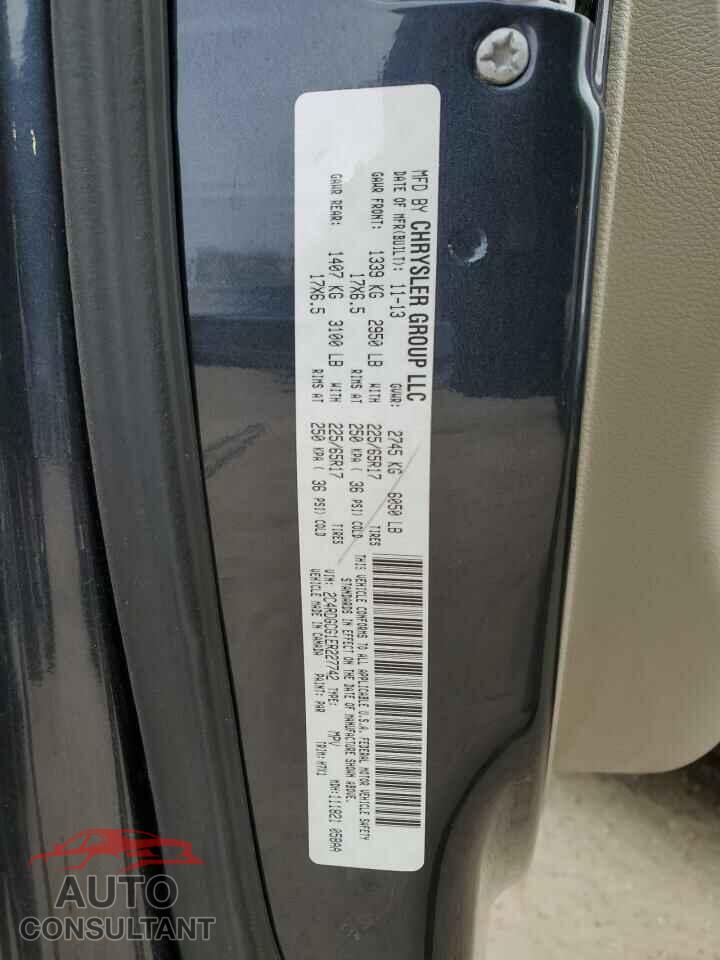 DODGE CARAVAN 2014 - 2C4RDGCG1ER227742