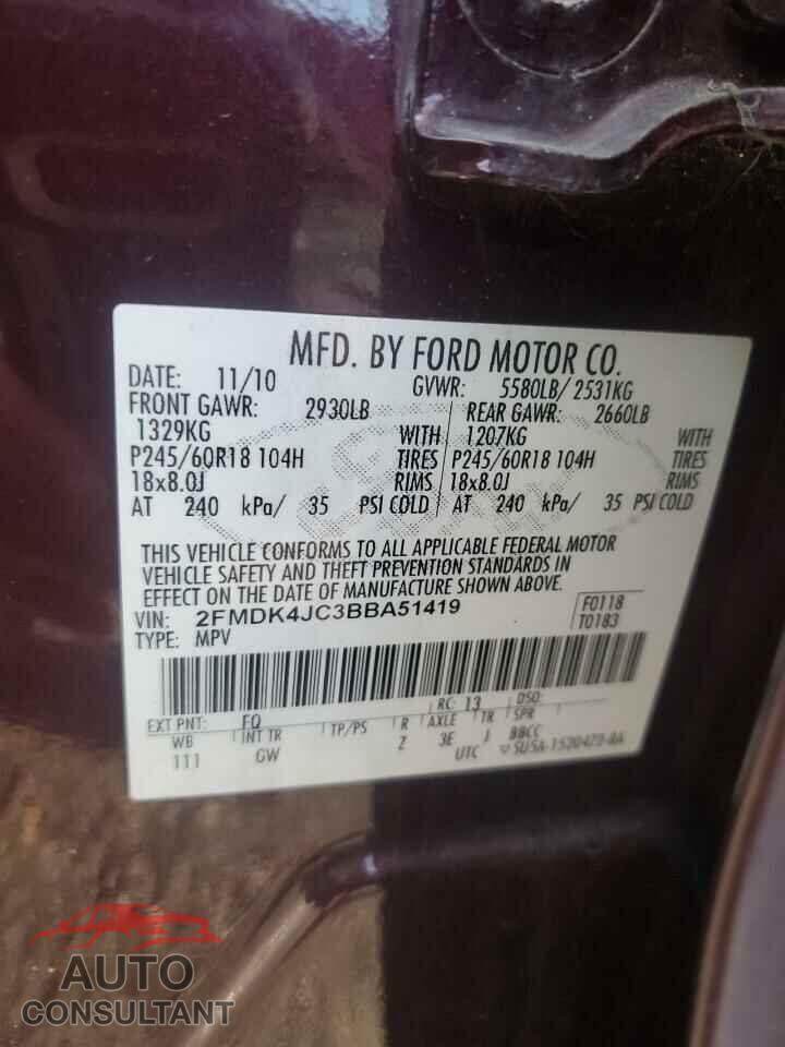 FORD EDGE 2011 - 2FMDK4JC3BBA51419