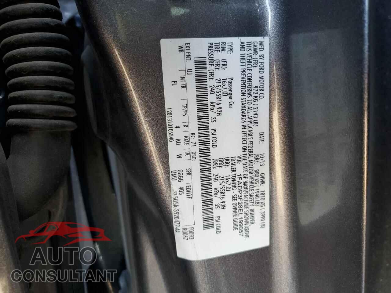 FORD FOCUS 2014 - 1FADP3F28EL199057