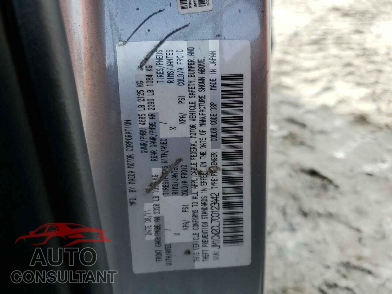 MAZDA 5 2012 - JM1CW2CL7C0123442
