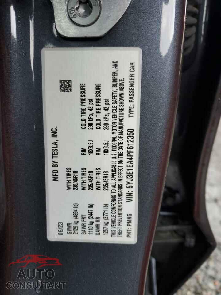TESLA MODEL 3 2023 - 5YJ3E1EA4PF612350