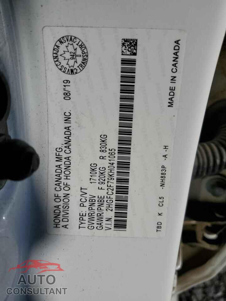 HONDA CIVIC 2019 - 2HGFC2F79KH041065
