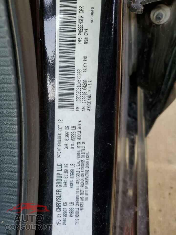 DODGE AVENGER 2013 - 1C3CDZCB1DN576308