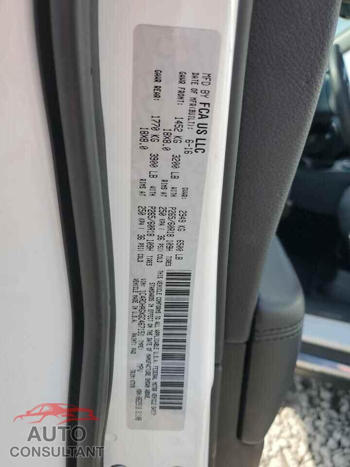 DODGE DURANGO 2016 - 1C4RDHAGXGC467151