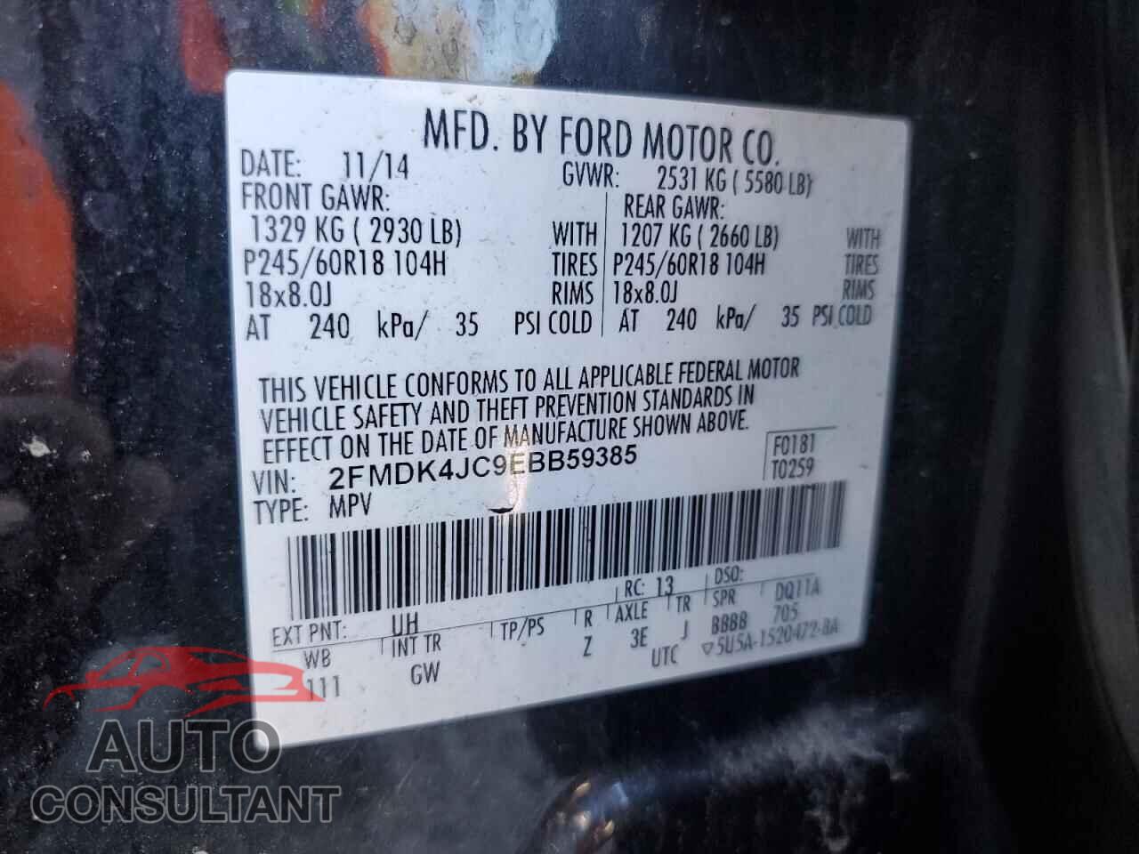 FORD EDGE 2014 - 2FMDK4JC9EBB59385