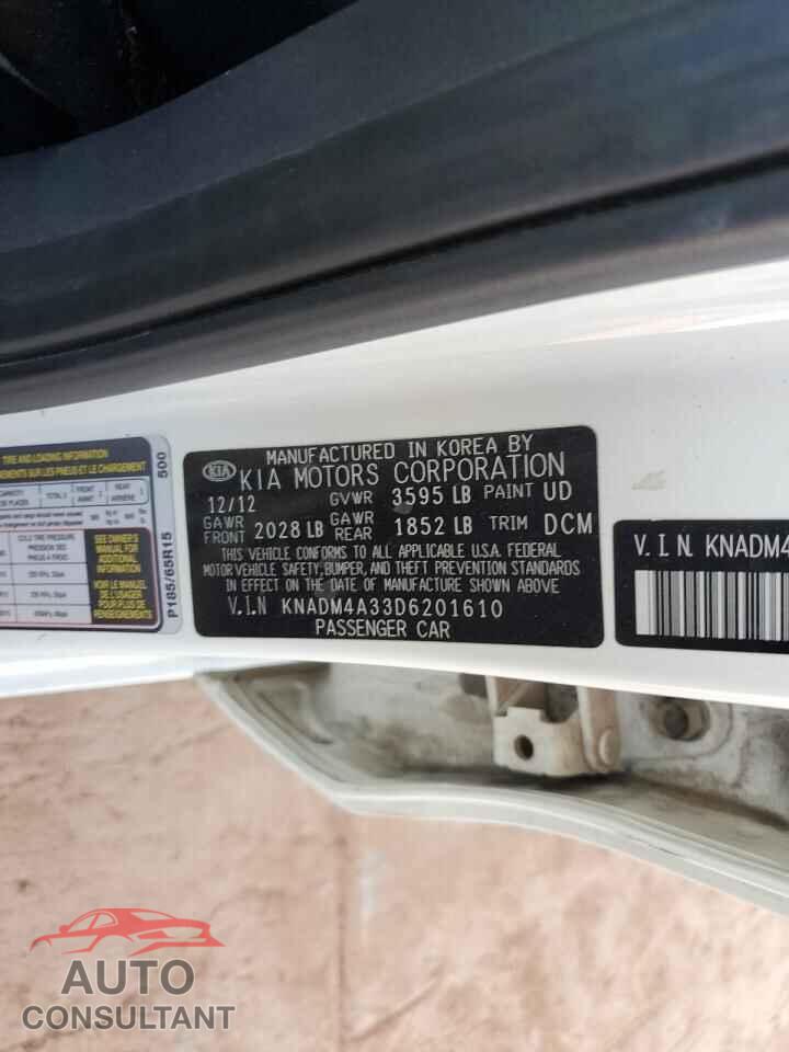 KIA RIO 2013 - KNADM4A33D6201610