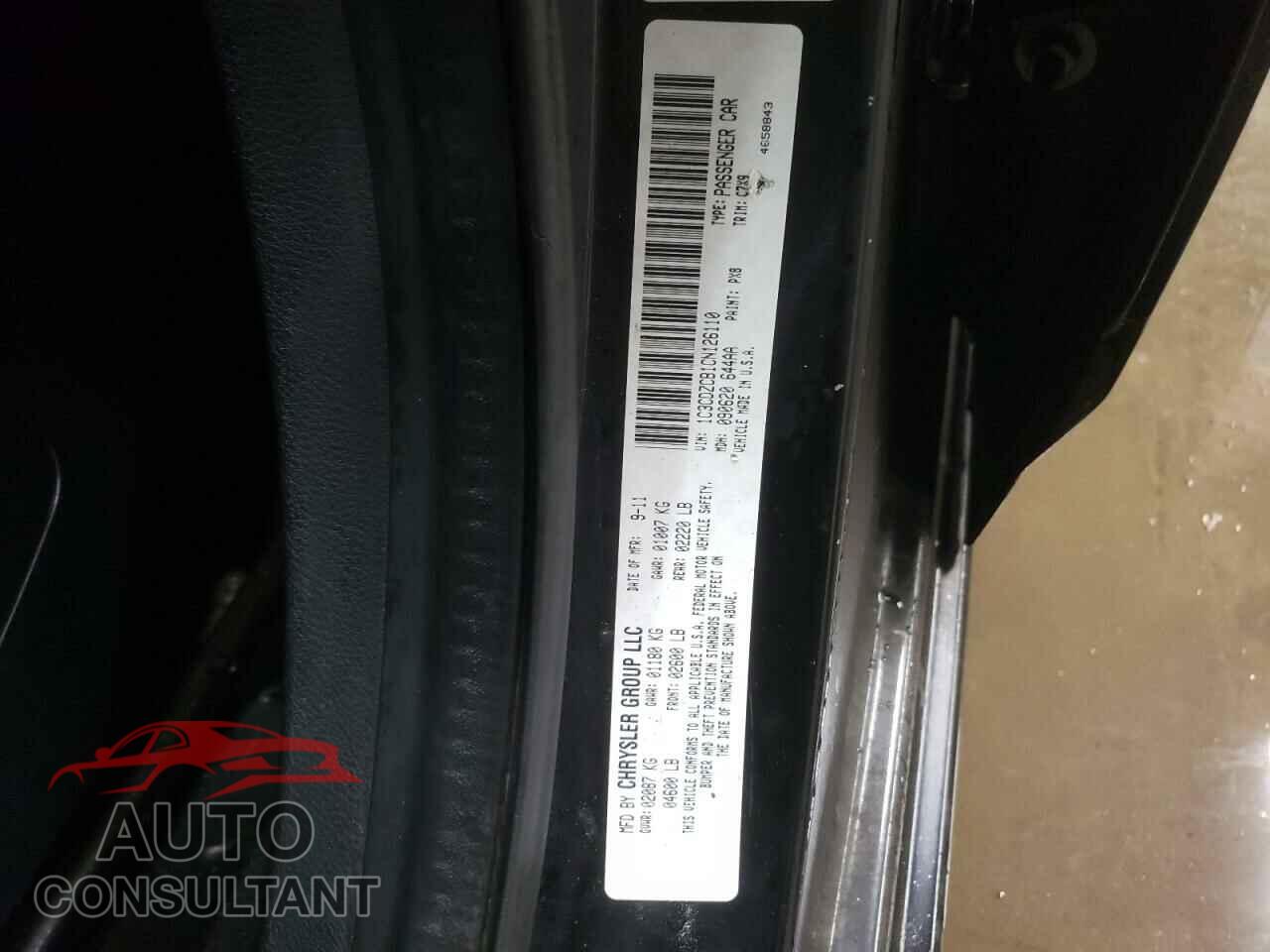 DODGE AVENGER 2012 - 1C3CDZCB1CN126110