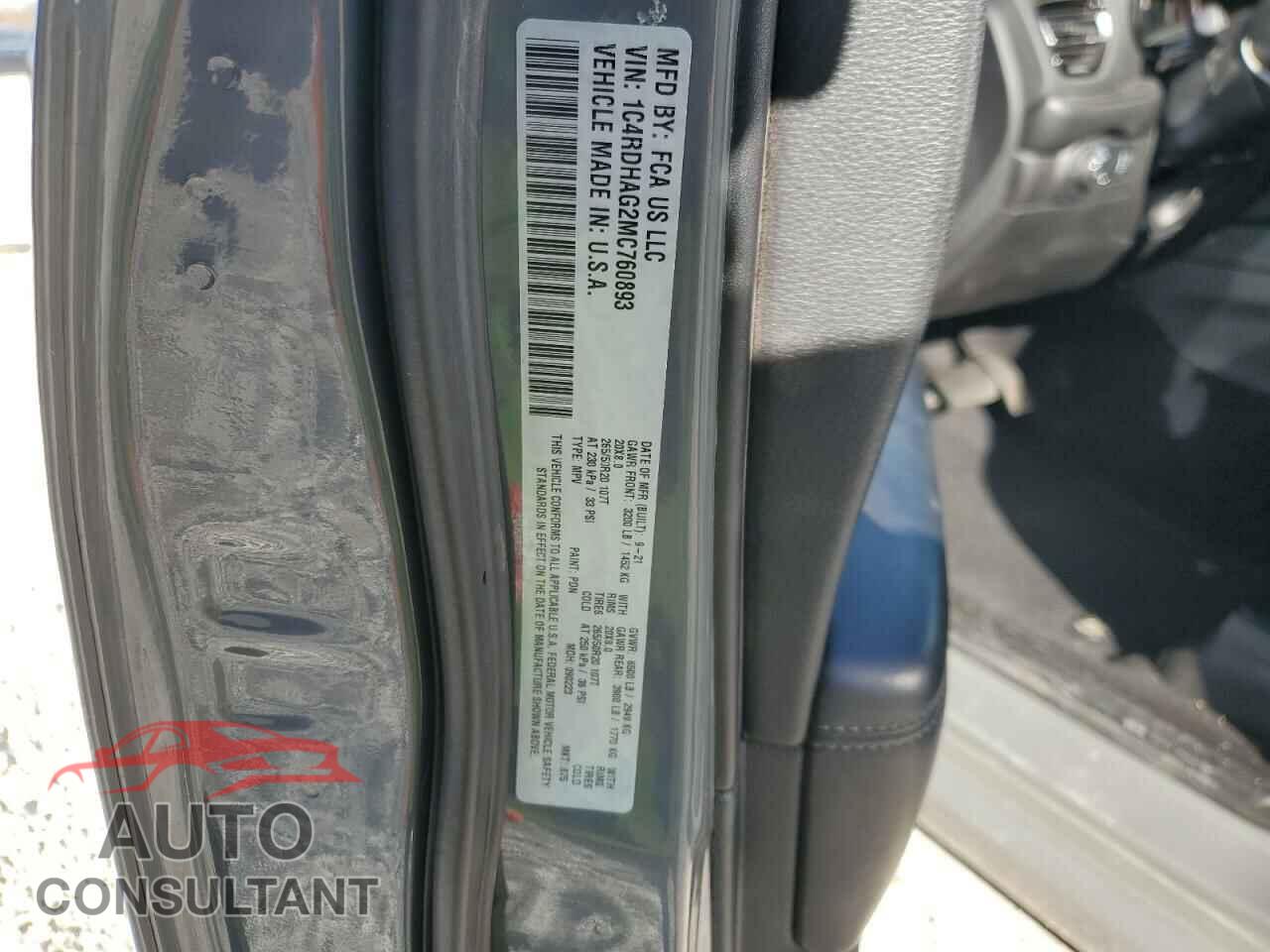 DODGE DURANGO 2021 - 1C4RDHAG2MC760893