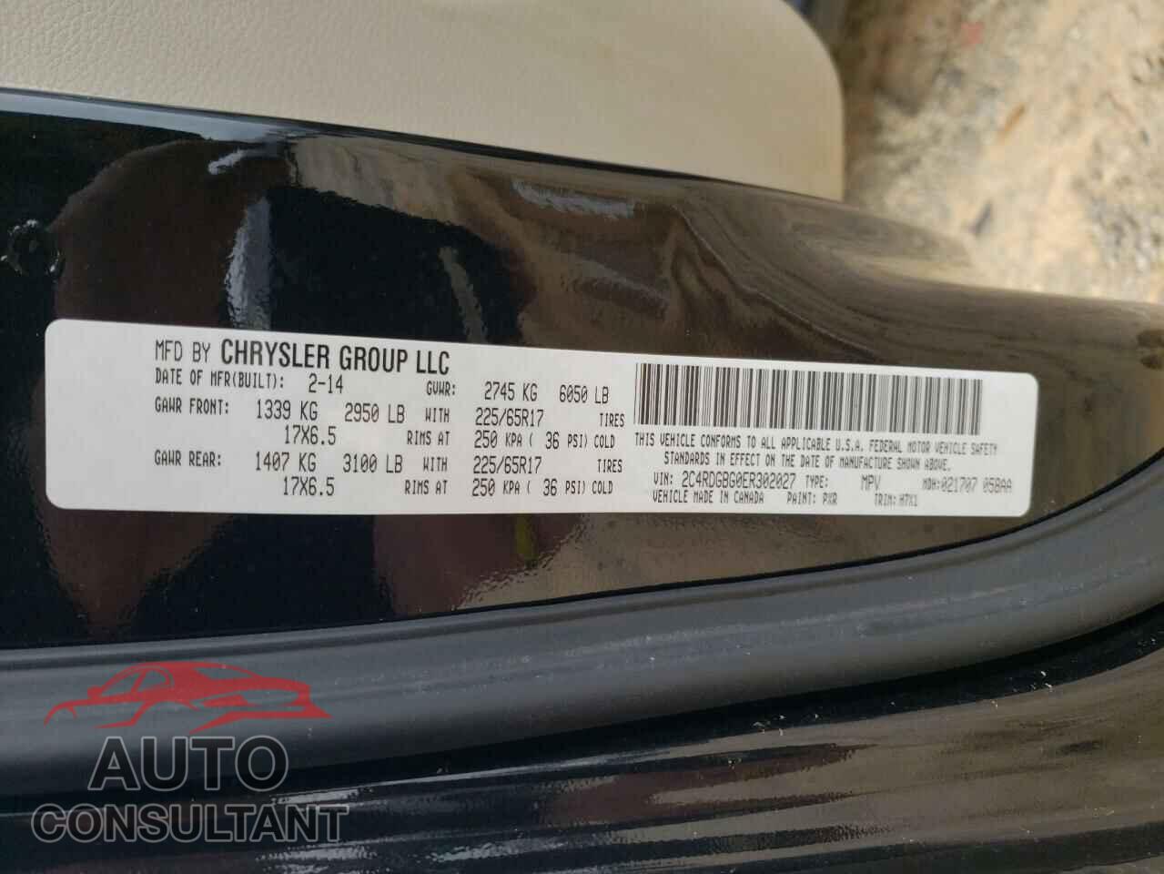 DODGE CARAVAN 2014 - 2C4RDGBG0ER302027