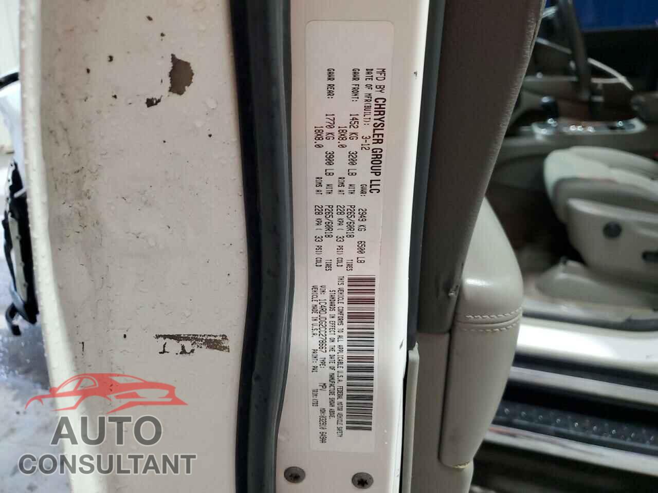 DODGE DURANGO 2012 - 1C4RDJDG2CC278667