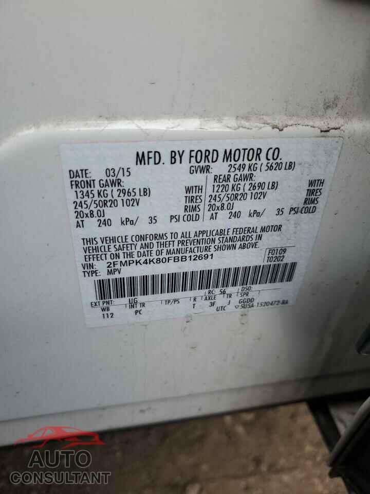 FORD EDGE 2015 - 2FMPK4K80FBB12691