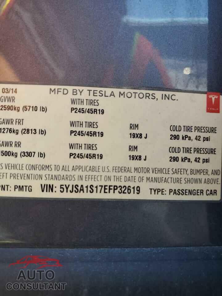 TESLA MODEL S 2014 - 5YJSA1S17EFP32619