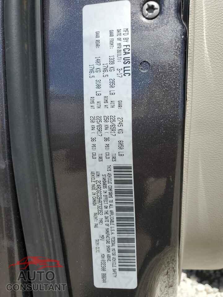 DODGE CARAVAN 2017 - 2C4RDGCG9HR732352