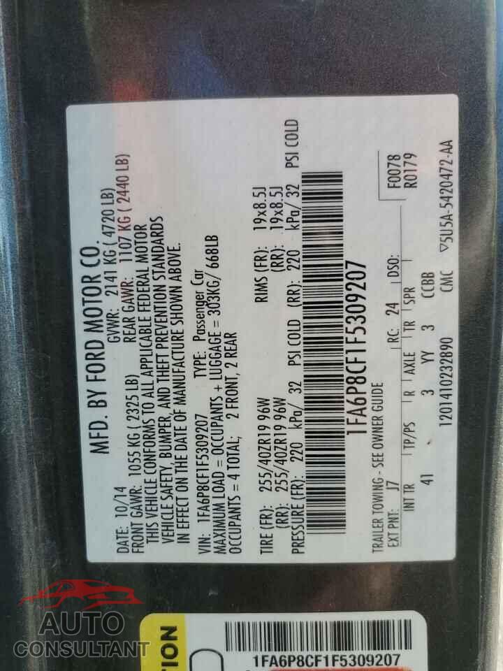 FORD MUSTANG 2015 - 1FA6P8CF1F5309207