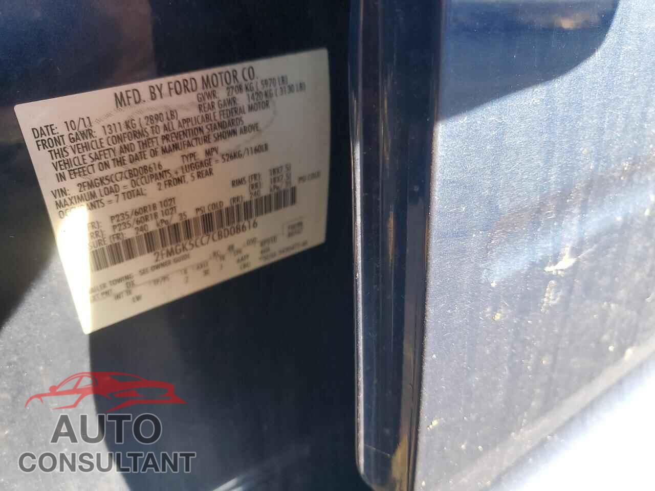 FORD FLEX 2012 - 2FMGK5CC7CBD08616