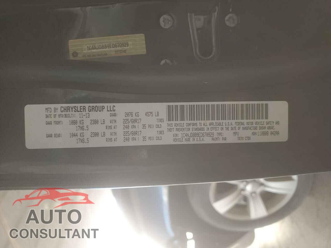 JEEP COMPASS 2014 - 1C4NJDBB9ED670929