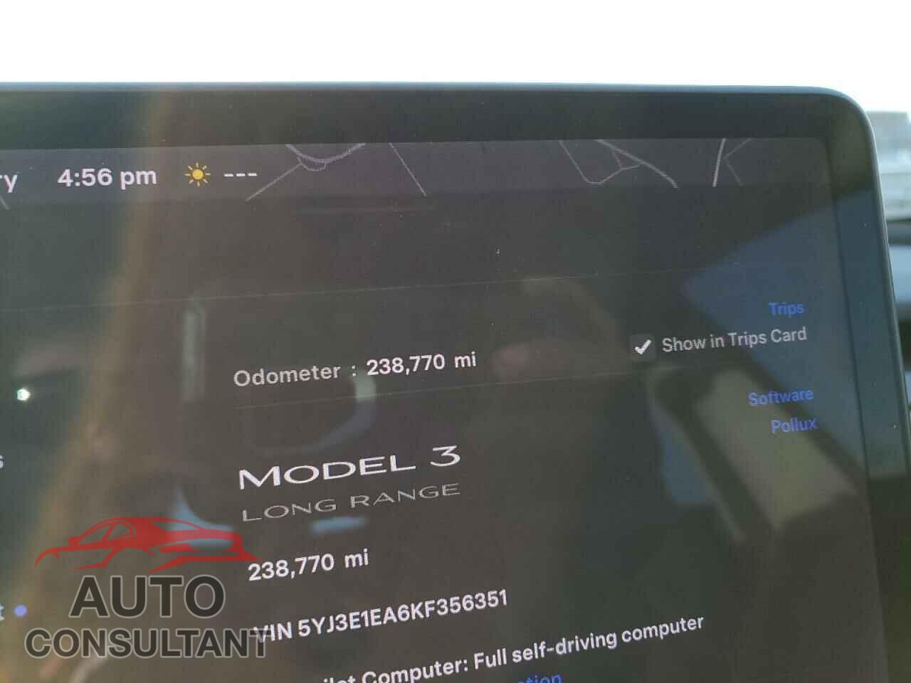 TESLA MODEL 3 2019 - 5YJ3E1EA6KF356351