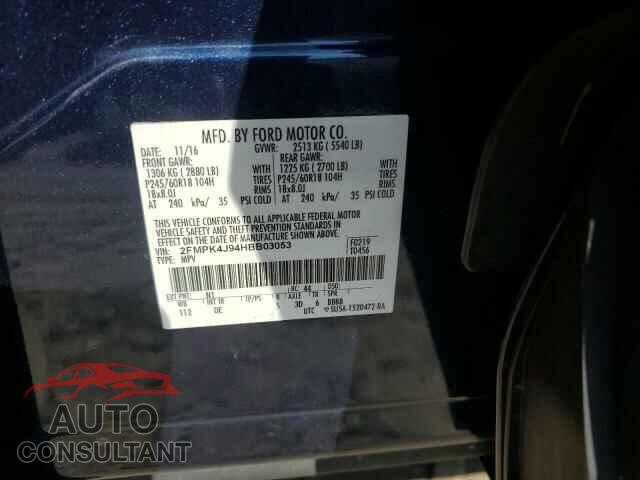 FORD EDGE 2017 - 2FMPK4J94HBB03053