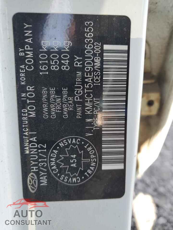 HYUNDAI ACCENT 2013 - KMHCT5AE9DU063653