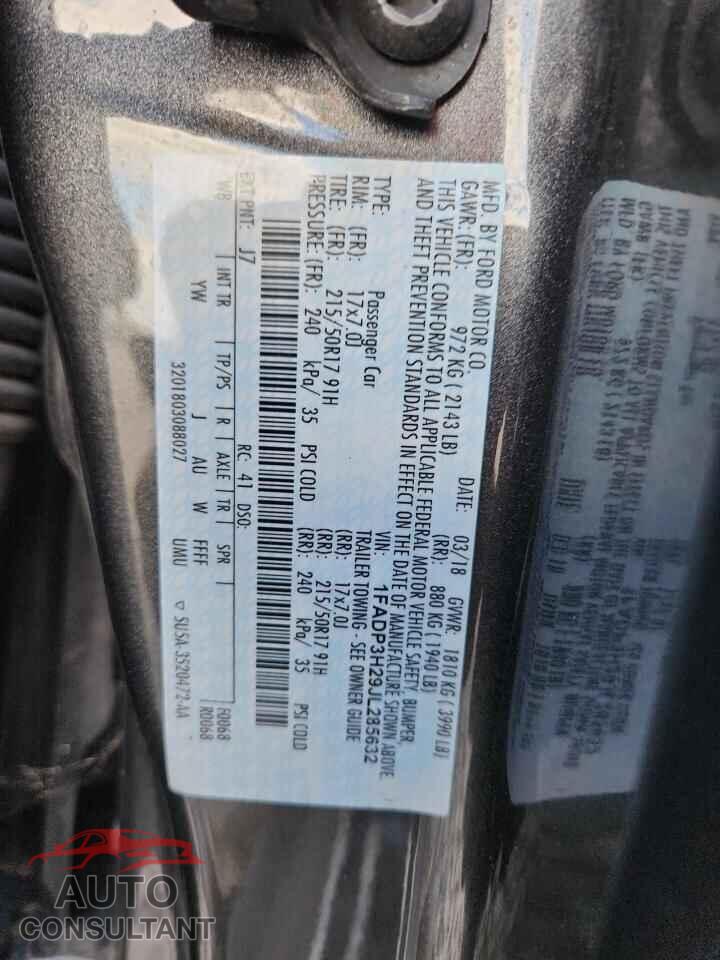 FORD FOCUS 2018 - 1FADP3H29JL285632