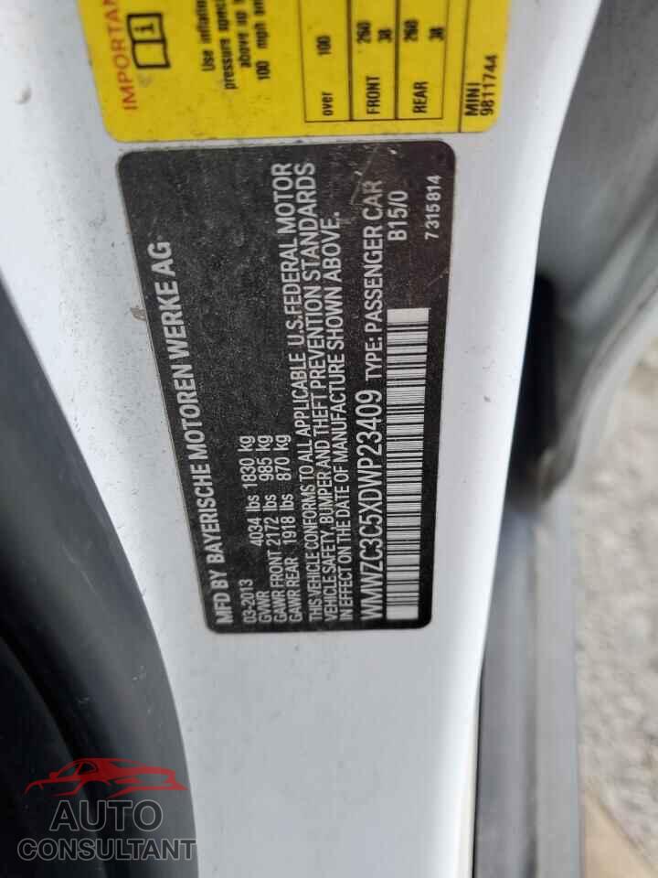 MINI COOPER 2013 - WMWZC3C5XDWP23409