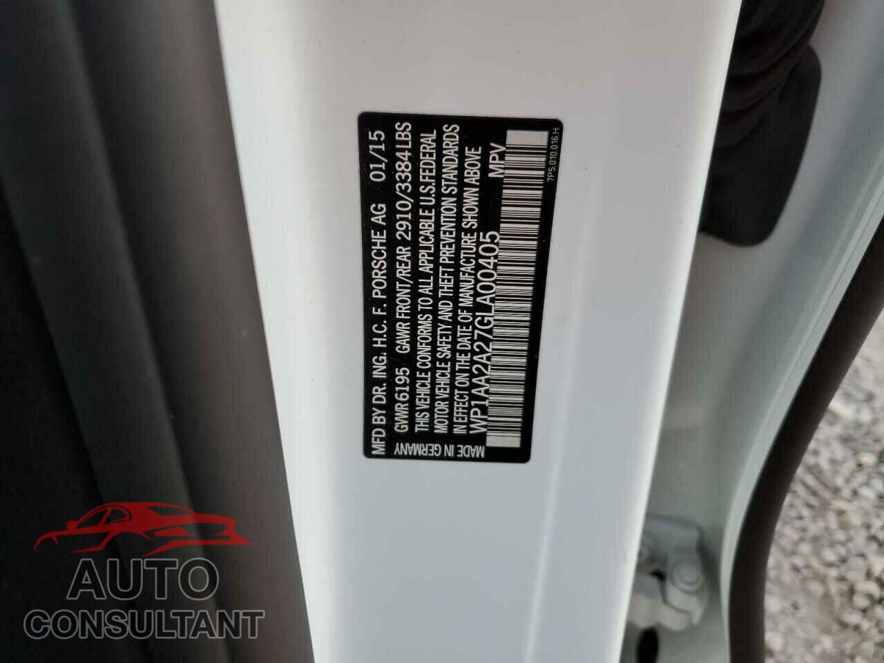 PORSCHE CAYENNE 2016 - WP1AA2A27GLA00405