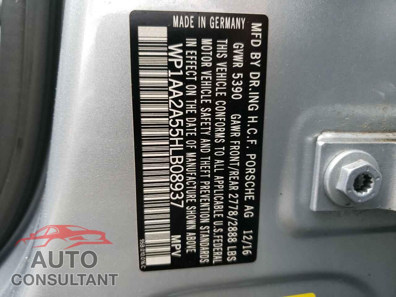 PORSCHE MACAN 2017 - WP1AA2A55HLB08937