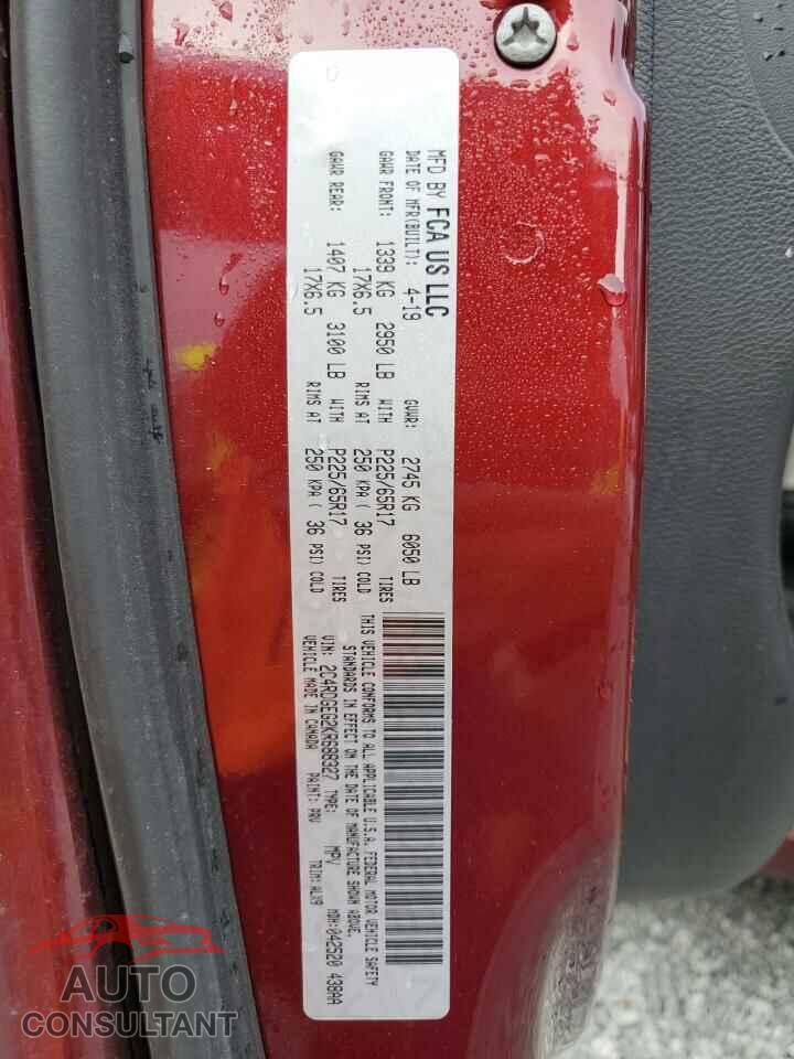 DODGE CARAVAN 2019 - 2C4RDGEG2KR688327