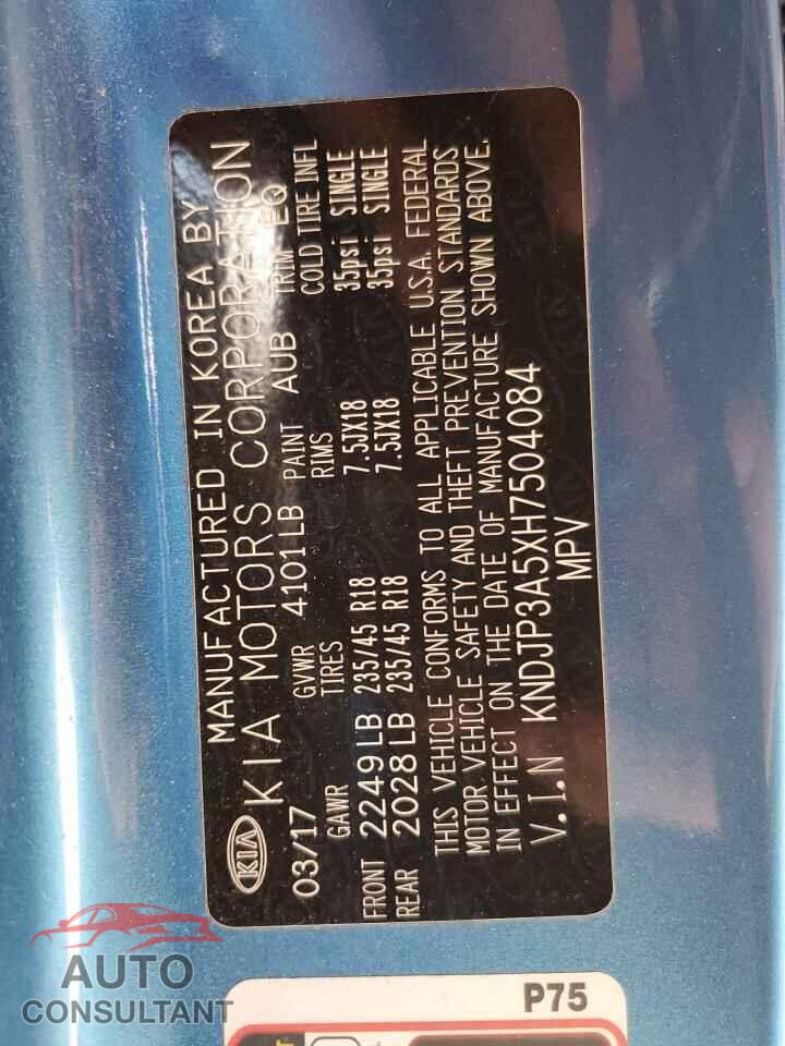 KIA SOUL 2017 - KNDJP3A5XH7504084