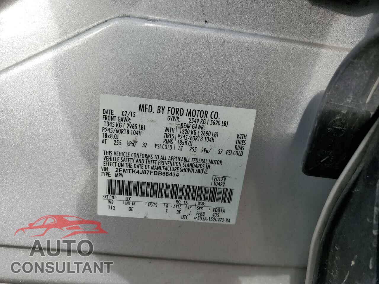 FORD EDGE 2015 - 2FMTK4J87FBB68434