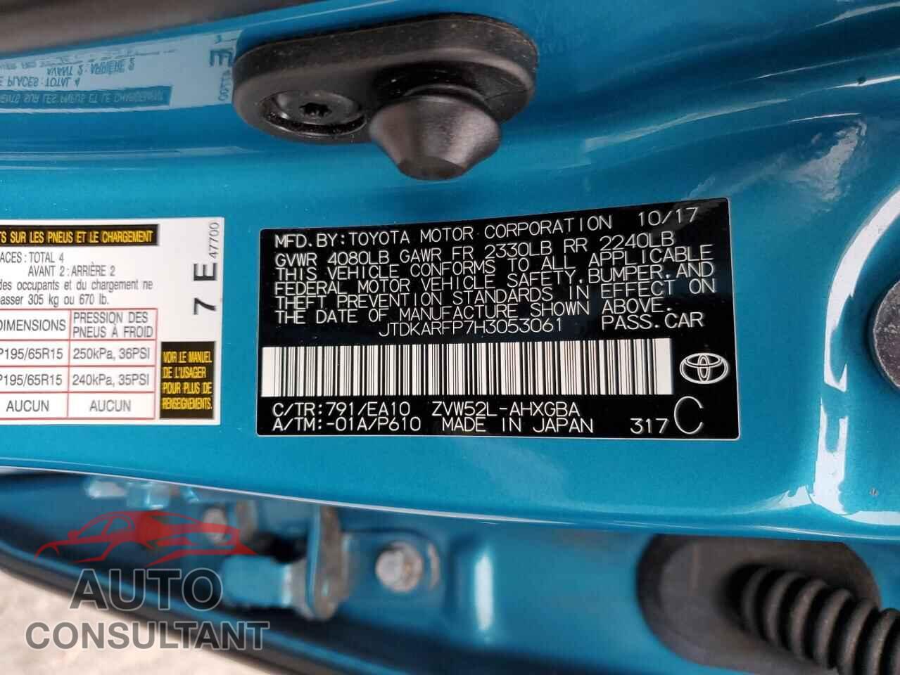 TOYOTA PRIUS 2017 - JTDKARFP7H3053061