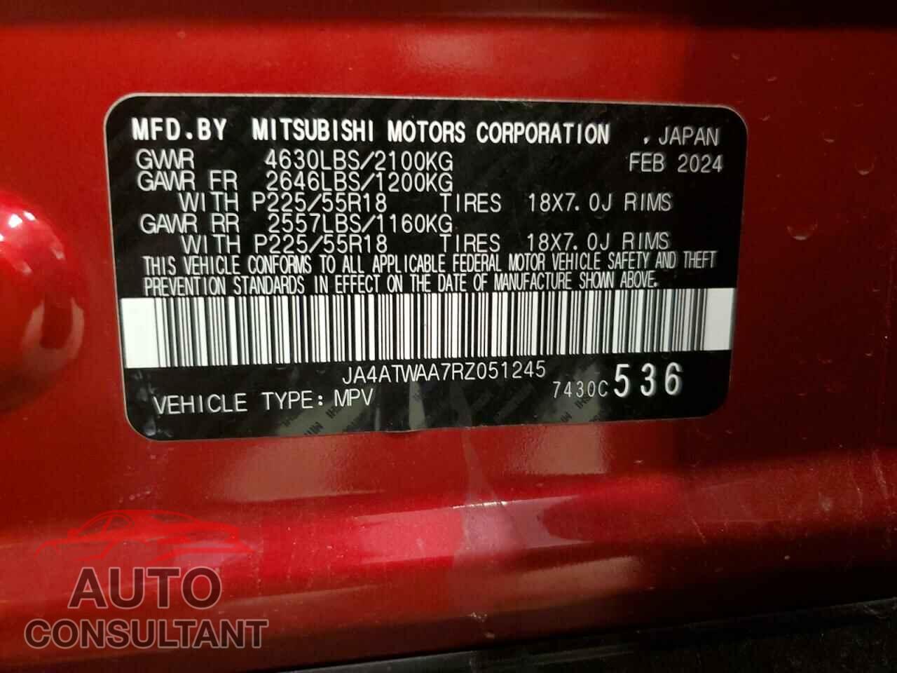 MITSUBISHI ECLIPSE 2024 - JA4ATWAA7RZ051245