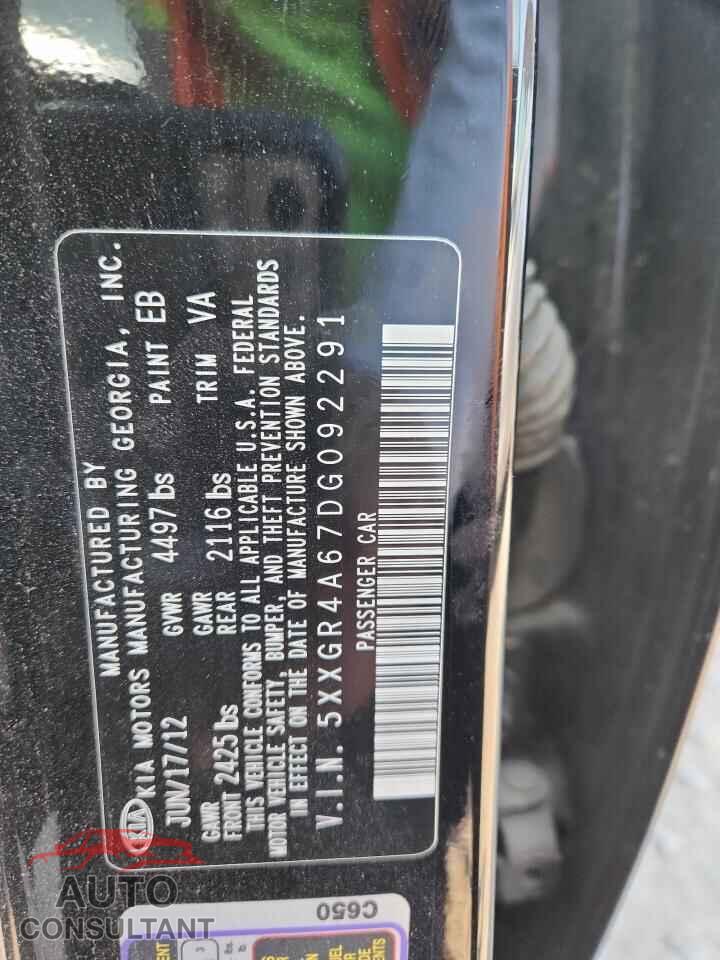 KIA OPTIMA 2013 - 5XXGR4A67DG092291